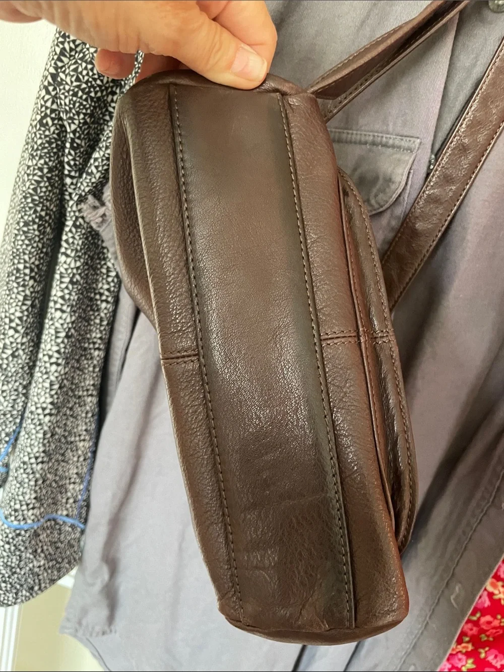 Vintage Fossil 1954 75082 Brown Leather Crossbody Bag